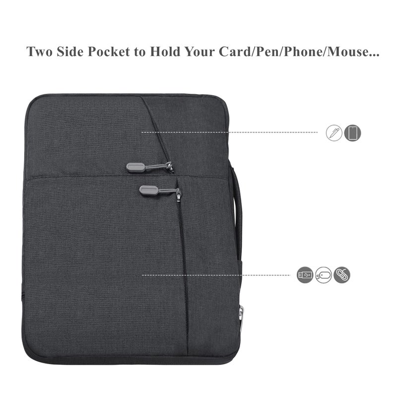 Megoo 13" Laptop Sleeve Case with Accessory Pouch for Microsoft Surface Laptop 13" 2025/7 13.8"/ 6 5 4 3 13.5"/Book 3 2 13.5", Carry Bag for 13" 14" Computer(Black with Charger Case) - Image 4